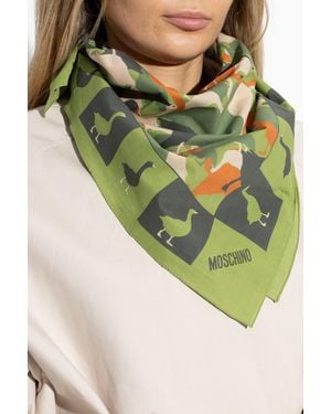 Moschino Cotton Scarf With Print - Green