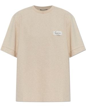 Jacquemus Cotton T-Shirt 'Montaigne' - White