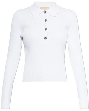 MICHAEL Michael Kors Long Sleeve Polo - White