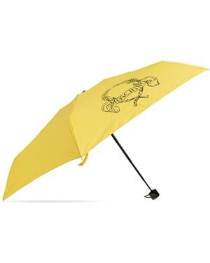 Moschino Small Foldable Umbrella With Logo - Yellow