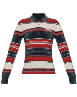 LACOSTE RUNWAY Long-Sleeved Polo Shirt - Red
