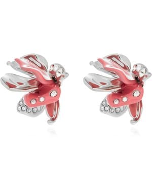 Marni Brass Earrings - Red