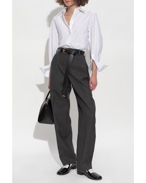 Givenchy High-Waisted Wool Pants - Gray