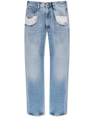 Maison Margiela 5 Pockets Contrast Boyfriend Jeans - Blue