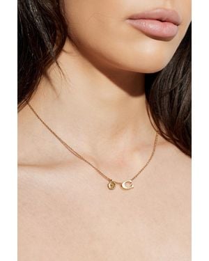 COACH Brass Necklace - Natural