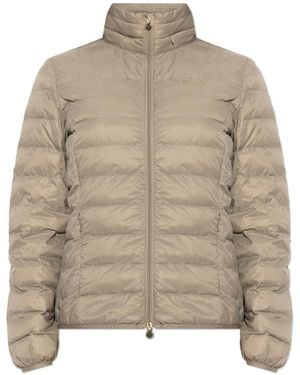EA7 Insulated Jacket With Stand-Up Collar - Natural
