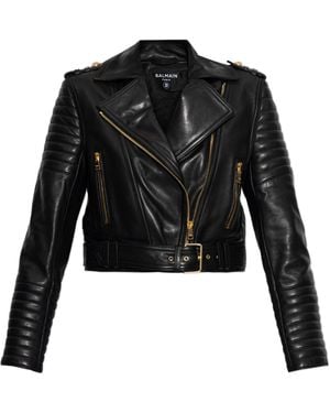 Balmain Leather Jacket - Black