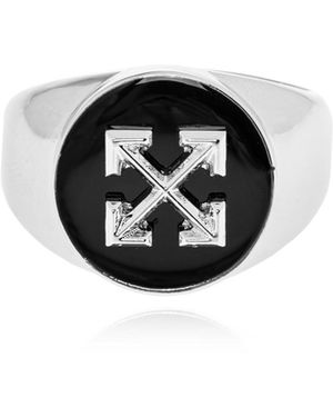 Off-White c/o Virgil Abloh Brass Signet Ring - Black