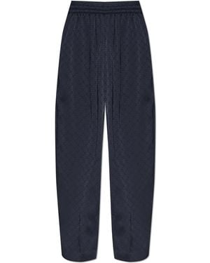 CASABLANCA Loose-Fit Trousers With Monogram - Blue
