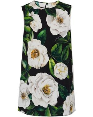 Dolce & Gabbana Top With Floral Motif - Green