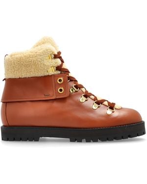 Odissi Leather Snow Boots - Brown