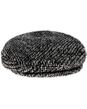 Dolce & Gabbana Wool Herringbone Flat Cap - Black