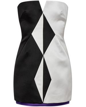 Versace Silk Off-Shoulder Dress - Black