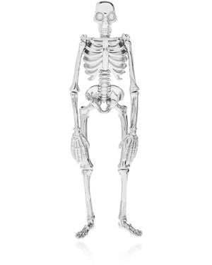 McQueen Brooch With A Skeleton Motif - White