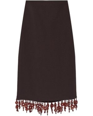Tory Burch Skirt With Decoratively Finished Hem - Black