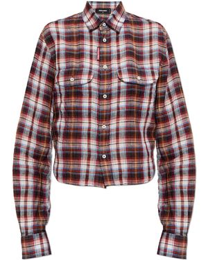 DSquared² Linen Shirt With A Check Pattern - Red