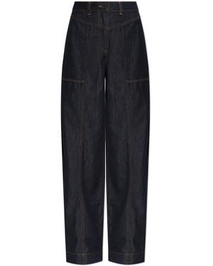 Self-Portrait Wide-Leg Jeans - Black
