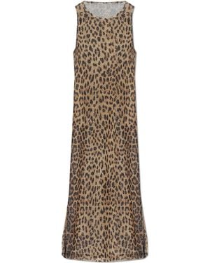 Moschino Beach Dress With Animal Print - Natural