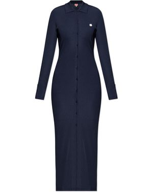 KENZO Dress With Polo Collar - Blue