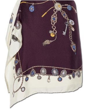 Versace Silk Skirt With "Stolen Jewels" Print - Purple