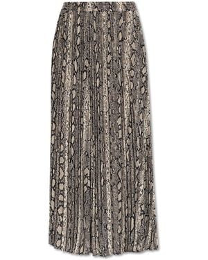 MICHAEL Michael Kors Pleated Skirt With Animal Print - White