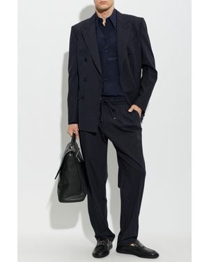Dolce & Gabbana Wool Blazer With Single Vent - Blue