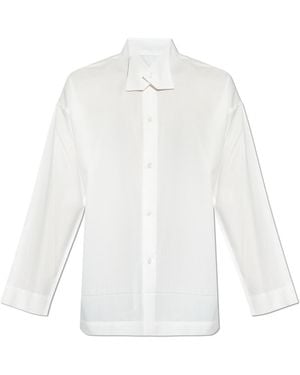 Homme Plissé Issey Miyake Shirt With A Decorative Collar - White