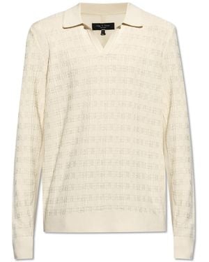 Rag & Bone Long Sleeve Polo - Natural