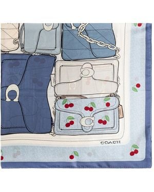 COACH Silk Scarf - Blue
