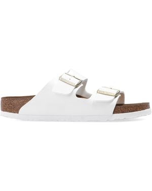 Birkenstock Arizona Bs Leather Slides - White