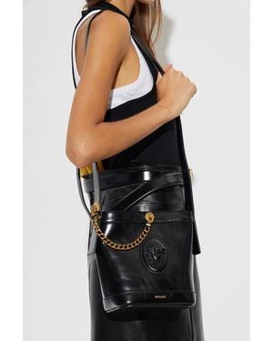 Versace Leather Bag With Medusa Head - Black