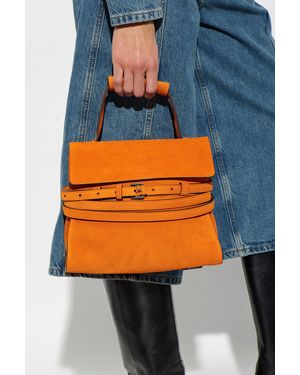Moschino Wildleder-Handtasche Mit Logo, Damen - Orange