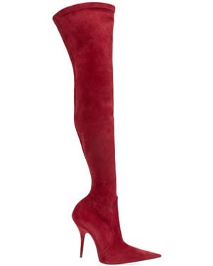 Balenciaga Suede Heeled Boots Avenue - Red