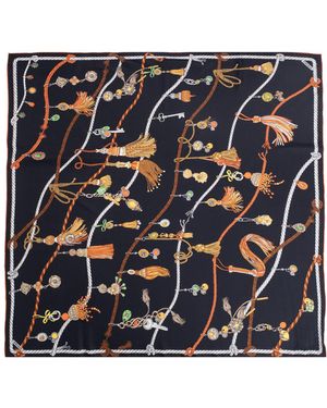 Versace Silk Scarf With Print - Black