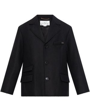 Victoria Beckham Short Coat With Raw Finish - Blue