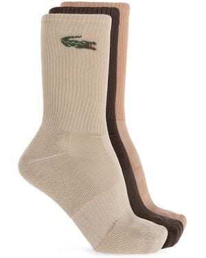 Lacoste Three-Pack Of Socks With Logo - Natural
