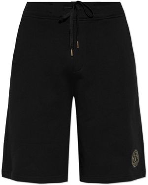 Versace Jeans Couture Sweat Shorts With Logo Patch - Black
