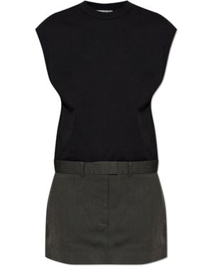 Acne Studios Dress Made From Combined Fabrics - Black