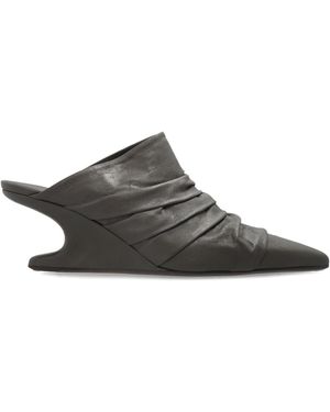 Rick Owens Wedge Heel Mules 'Cantilever 6 Sharp Sabot' - Brown