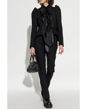 McQueen Wool Pleated Pants - Black