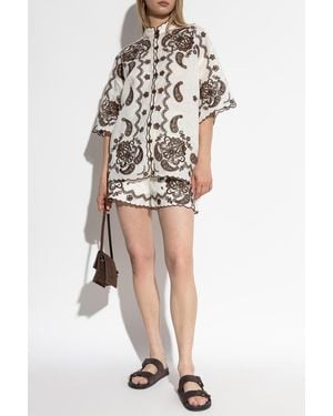 Zimmermann Shirt With Decorative Embroidery - Natural