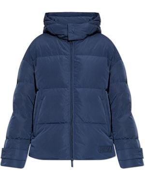 Emporio Armani Down Jacket With Detachable Hood - Blue