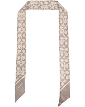 COACH Silk Scarf - White