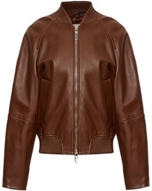 Sportmax 'Amour' Leather Jacket - Brown