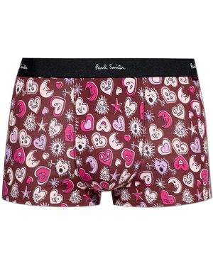 Paul Smith Cotton Boxers With Striped Pattern - Red