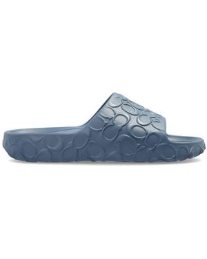COACH Rubber Flip-Flops With Logo - Blue