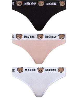 Moschino Three-Pack Of Thongs - Black