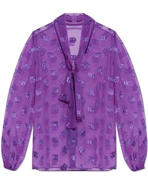 Dolce & Gabbana Shirt With Monogram - Purple
