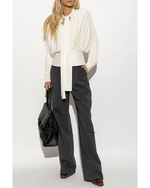 Self-Portrait Top With A Tie - White