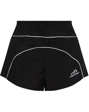 Balenciaga Shorts With Logo - Black